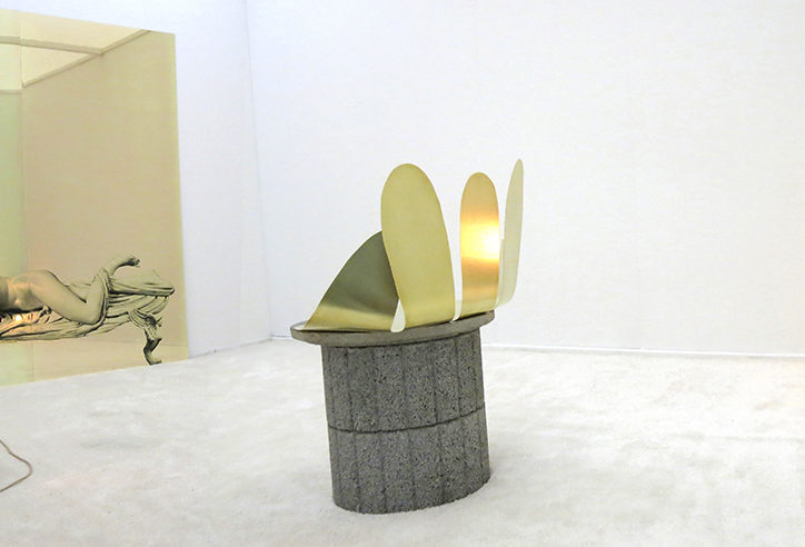 The Intruder Swiss Art Awards 2015 hermaphrodite chevalier d'Eon concrete gold mirror lamps armchair carpet